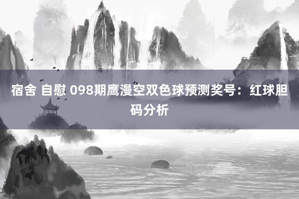 宿舍 自慰 098期鹰漫空双色球预测奖号：红球胆码分析